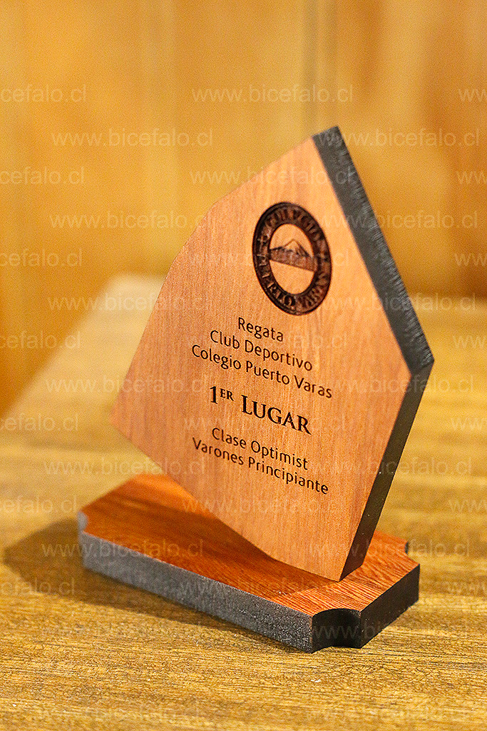 Trofeo madera alerce 