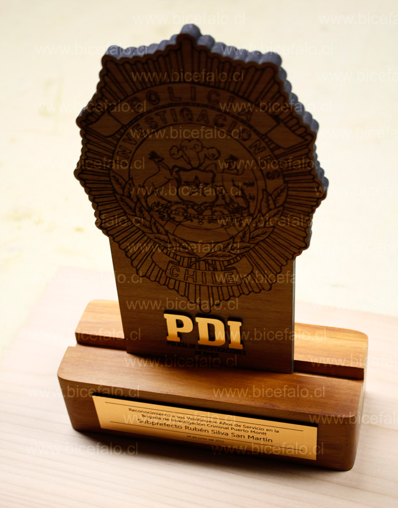 trofeo madera pdi